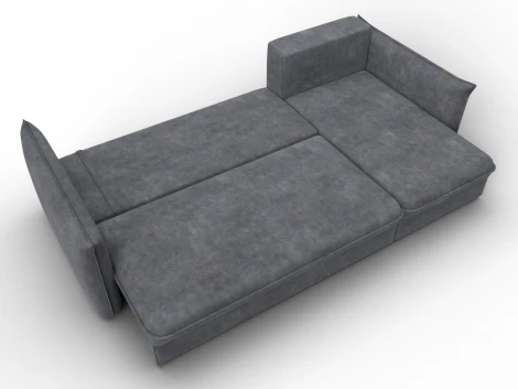 Диван угловой Лига-100 НПБ угол универсальный (ДСП,Фанера/Пластик/Велюр/Темно-серый) Лига Диванов 133659