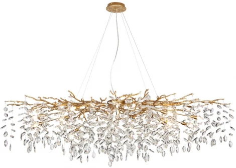 Подвесная люстра Odeon Light Delica 4969/16 HALL античн.бронза/алюмин./хрусталь G9 16*40W (220V, на тросе, лепестки, ветки)