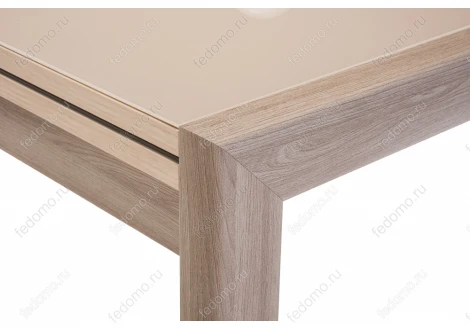 Стеклянный стол Woodville Джендри капучино / ясень шимо светлый 462095