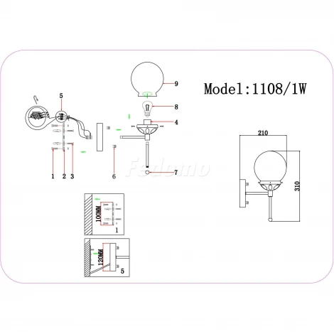 Бра J-Light Franky 1108/1W