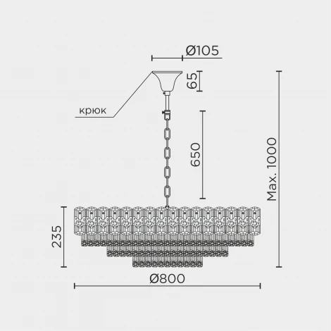Подвесная люстра хрустальная Modelux ML.7092.800 CR