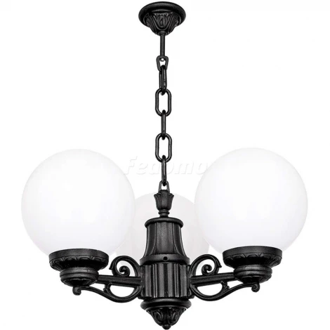 Люстра подвесная уличная Fumagalli, 3 плафона, черный с белым