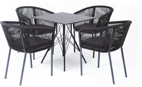 "Форли" обеденная группа на 4 персоны, квадратный стол, цвет "серый гранит" 4SIS арт.УТ-00003407