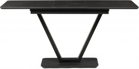 Керамический стол Woodville Бугун 120(160)х80х77 черный мрамор / черный арт.588018