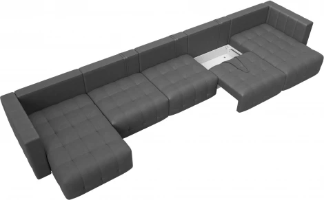 Диван П-образный Лига-052 НПБ МегаЛонг Лига Диванов (Замша) арт.128882