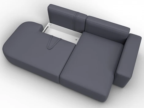 Диван угловой Лига-065 угол правый (ДСП/Пластик/Экокожа/Серый) Лига Диванов 129805