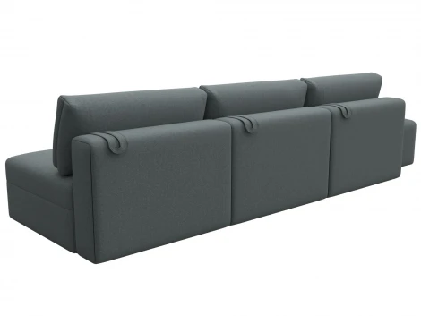 Диван прямой модульный с пуфом Лига-060 НПБ Лонг (ЛДСП,Брус,Фанера/Пластик/Рогожка/Серый) Лига Диванов 129710