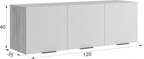 Бери Антресоль трехдверная, цвет дуб крафт золотой/белое дерево Mebelson (арт.MPR-026.2563)