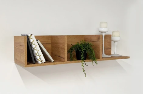 Рич Полка навесная 2 Mebelson (ЛДСП/Дуб крафт золотой) арт.174977,2553