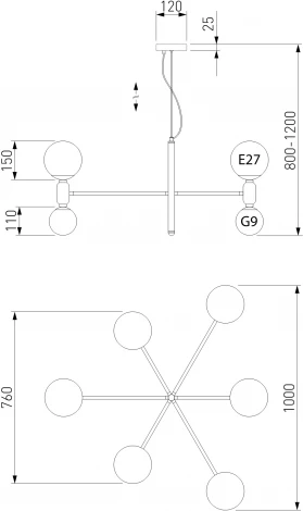 Подвесной светильник Wi-Fi Eurosvet Bubble 30182 белый (220V, управление смартфоном, голосовое управление, умный дом - Minimir Home, Алиса, Маруся, Салют, на тросе, шарики)