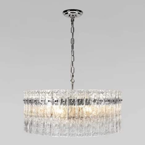 Подвесная люстра Loft It Nevada 10297/600 Nickel (220V, хрусталь, на цепи, круглые)