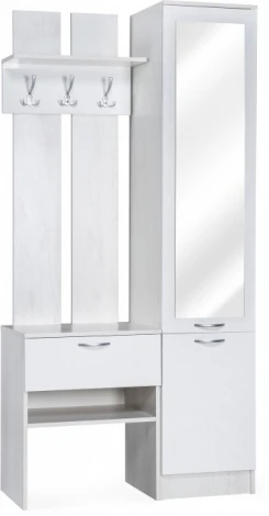 Прихожая Woodville Иннэс-3 бетон светлый / белый глянец