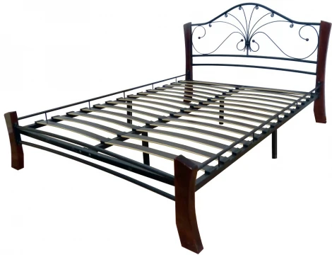 Кровать КМД 5-01 Фортуна 4 Лайт 120х200, Черный/Шоколад, Форвард