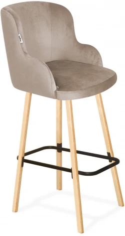 Стул барный SHT-ST39/S94 латте/прозрачный лак/черный муар от фабрики Sheffilton