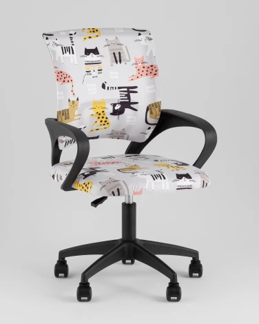 Кресло офисное TopChairs Simple SN Junior принт Blue Cats пластик черный TopChairs УТ000042085