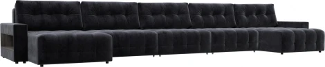 Диван п-образный с полками Лига-053 НПБ МегаЛонг Лига Диванов (Велюр) арт.129018