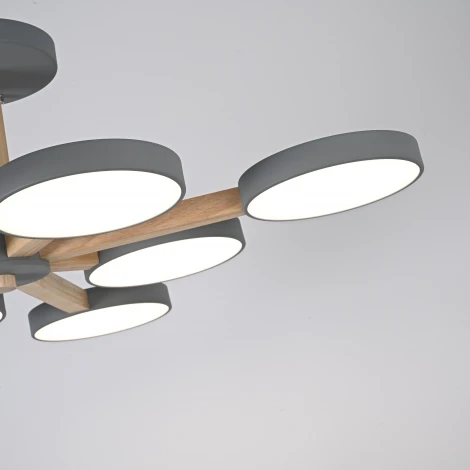 Потолочная люстра Wi-Fi на штанге Turna L8 Grey By ImperiumLoft Turna-B01 (LED, 220V, голосовое управление, умный дом - Алиса)