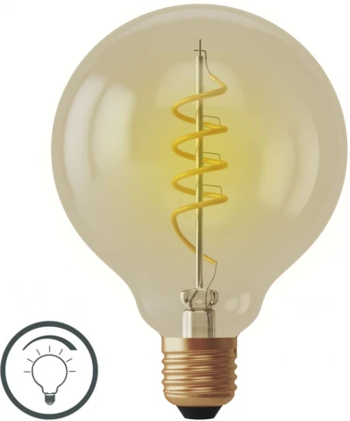 Лампочка светодиодная шар кофейная колба E27 4 Вт 300 lm 2000K теплое желтое свечение диммируемая Voltega Loft LED 7076