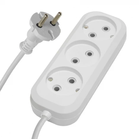 Удлинитель 3-х местный без заземления 3 метра (белый) Stekker Home 39210
