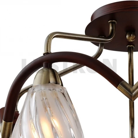 Потолочная люстра N-Light 407 407-05-53ABW antique brass + walnut