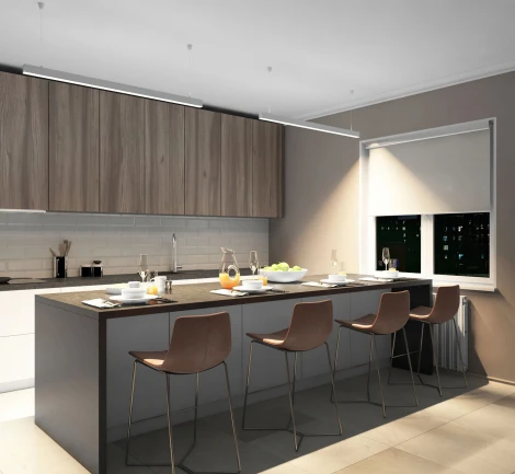 Подвесной линейный светильник светодиодный IP44 Denkirs DK9000 DK9124-WH (220V, на тросе)