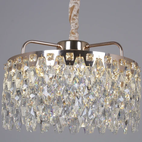 Подвесная люстра хрустальная светодиодная с регулировкой цветовой температуры Reluce 28500-0.4-400 MX GD