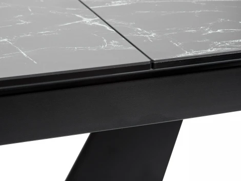 Стол ACUTO2 170 NERO KL-116 Черный мрамор матовый, итальянская керамика/ черный каркас