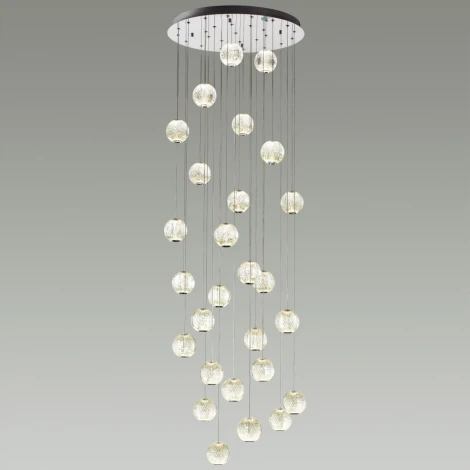 Подвесная люстра большая каскадная Crystal 5007/120L Odeon Light (LED, 220V, на проводе)