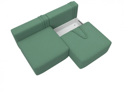 Диван прямой модульный Лига-060 НПБ (ЛДСП,Брус,Фанера/Пластик/Рогожка/Зеленый) Лига Диванов 129707