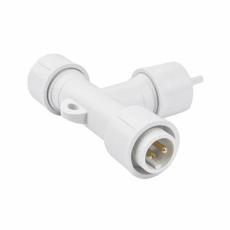 Соединитель для гирлянд серии F90RPO Т-образный 1 вход-2 выхода белый Uniel UTC-F90 Y3 WHITE