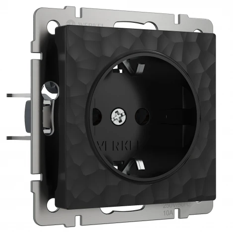 Розетка с заземлением (hammer черный) Werkel W1271008 (a052049)