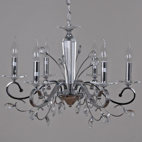 Подвесная люстра Reluce 08252-0.4-06 CR (220V, на цепи, подсвечник, свеча)