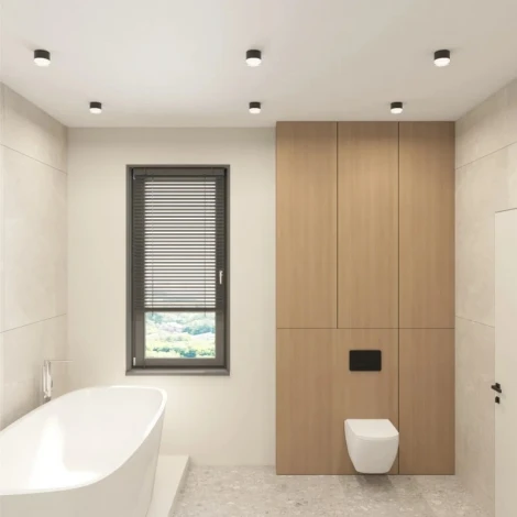 Накладной влагостойкий светильник Denkirs Aqua DK-DH2610-BK GX53 15 Вт LED IP44 черный алюминий акрил