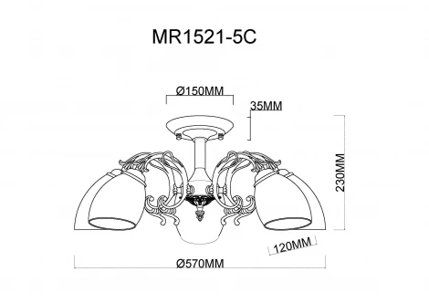 Потолочная люстра MyFar Биене MR1521-5C