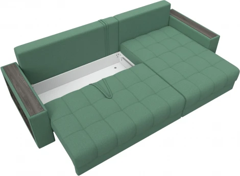 Диван угловой с декором и полкой Лига-050 НПБ Лига Диванов (Рогожка) арт.128590