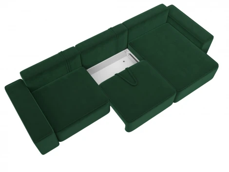 Диван угловой Лига-074 угол универсальный (ДСП/Пластик/Велюр/Зеленый) Лига Диванов 129862