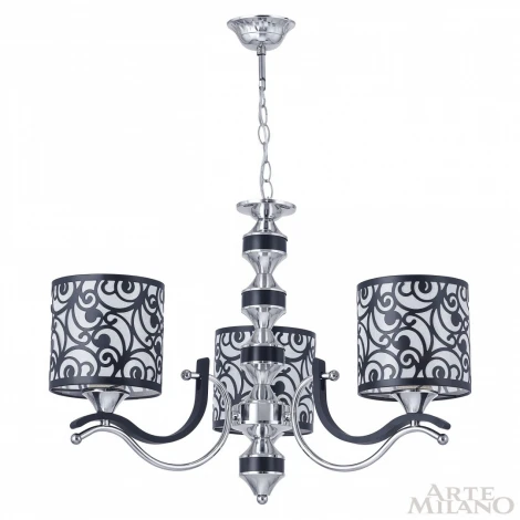 Подвесная люстра Arte Milano Florentia-4957 304957/3 Bk/Ni (220V, на цепи)