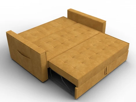 Диван прямой Лига-104 (140) (ЛДСП,Брус,Фанера,Велюр/Желтый) Лига Диванов 134863