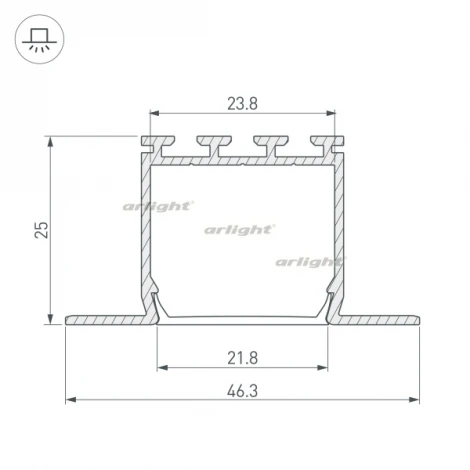 Профиль PLS-LOCK-H25-FM-2000 WHITE (Алюминий) 033134 Arlight