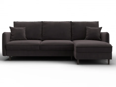 Диван угловой Лига-064 НПБ угол универсальный (ДСП/Дерево/Велюр/Коричневый) Лига Диванов 134773