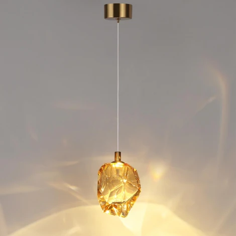 Подвесной светильник Odeon Light Gemme 7111/4LB золотистый/янтарное стекло/металл IP20 LED 4W 300Лм 3000K 200° 220V