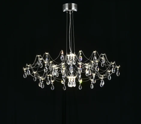 Подвесная люстра светодиодная с пультом и хрустальными подвесками Asfour MyFar Ersilia MR2660-60P-50AD