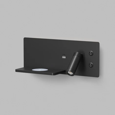 Спот светодиодный с беспроводным ЗУ и USB-портом левый Denkirs Chargelux DK5092-BK