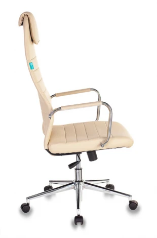 Кресло руководителя Бюрократ KB-9N/ECO бежевый эко.кожа с подголов. крестовина металл хром