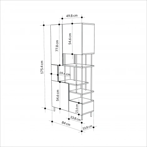 Стеллаж прямой KEY BOOKCASE LEVE  арт.LEV01122