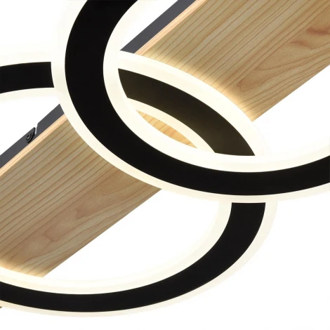 Потолочный светильник светодиодный прямоугольный Lumion Pine 8023/80CL черный/дерево, металл/МДФ 3000-6500К LED 80W 220V