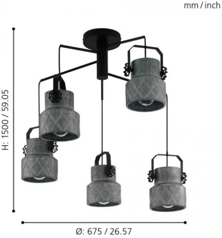 Подвесная люстра Hilcott 39856 (220V, на проводе)