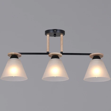 Потолочная люстра на штанге Reluce 11630-0.3-03 BK+WOOD (220V)