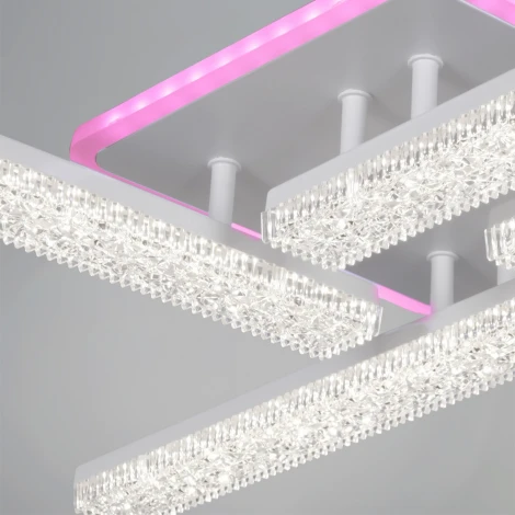 Потолочная люстра светодиодная на штанге с пультом с регулировкой цветовой температуры, яркости и ночным режимом Reluce 64430-0.3-04C WH