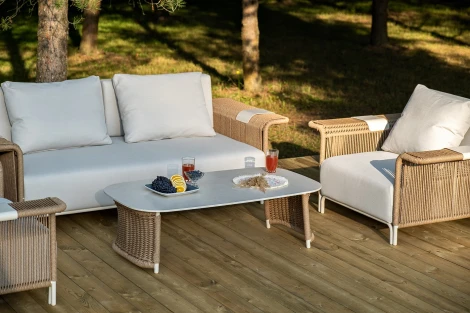 "Мальдивы" лаунж-зона из искусственного ротанга, цвет соломенный 4SIS арт.УТ-00007470